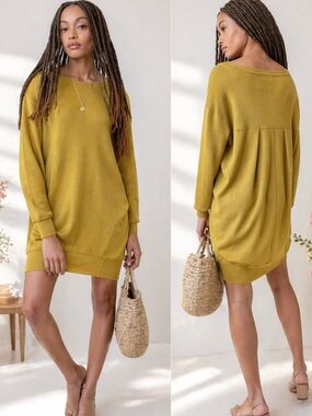 Anthropologie NWOT -Saturday Sunday Oversized Freya Tunic Sweater Dress Green M